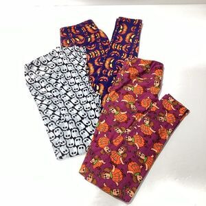 LuLaRoe Halloween Leggings Lot Of Three Youth L Women’s S